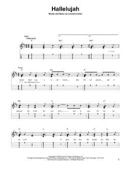 page one of Hallelujah (Easy Ukulele Tab)