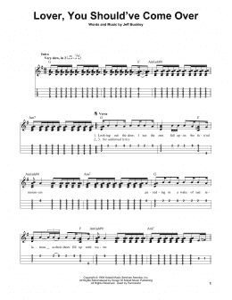 page one of Lover, You Should've Come Over (Easy Ukulele Tab)