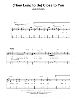 page one of (They Long To Be) Close To You (Easy Ukulele Tab)