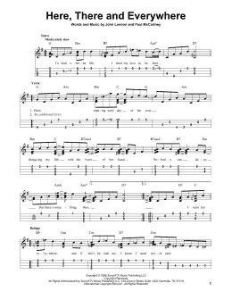 page one of Here, There And Everywhere (Easy Ukulele Tab)