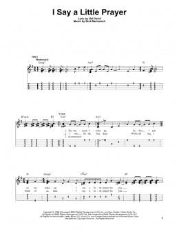 page one of I Say A Little Prayer (Easy Ukulele Tab)