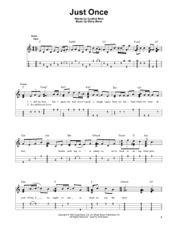 page one of Just Once (Easy Ukulele Tab)
