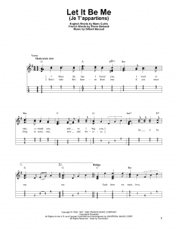 page one of Let It Be Me (Je T'appartiens) (Easy Ukulele Tab)