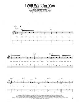 page one of I Will Wait For You (Easy Ukulele Tab)