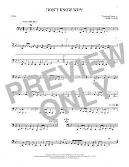 page one of Don't Know Why (Tuba Solo)