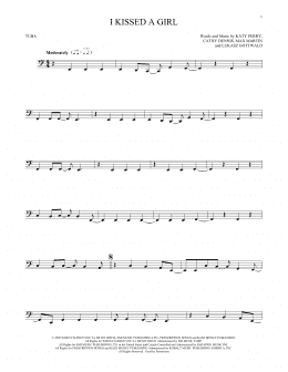 page one of I Kissed A Girl (Tuba Solo)