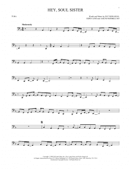 page one of Hey, Soul Sister (Tuba Solo)