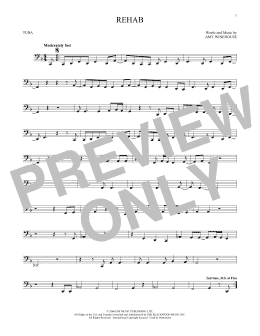 page one of Rehab (Tuba Solo)