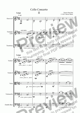 page one of Cello Concerto  2nd Movement