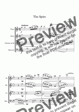 page one of The Spire - Wind Quartet