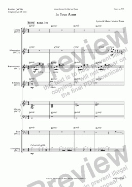 page one of In Your Arms (VCO/Score & Parts)