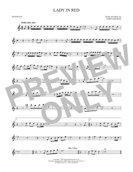 page one of The Lady In Red (Tenor Sax Solo)