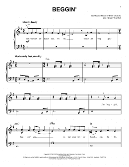 page one of Beggin' (Easy Piano)