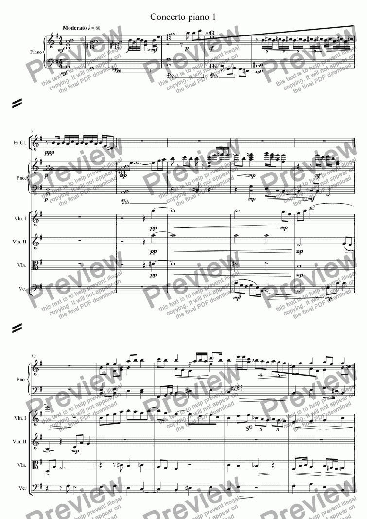 page one of Concerto Piano 1