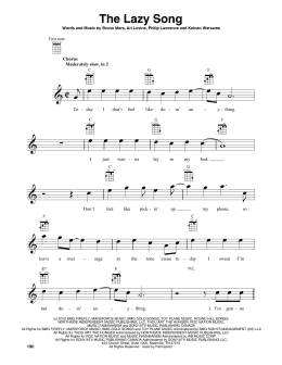 page one of The Lazy Song (Baritone Ukulele)