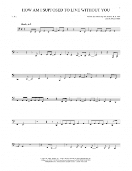 page one of How Am I Supposed To Live Without You (Tuba Solo)