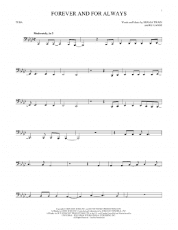 page one of Forever And For Always (Tuba Solo)