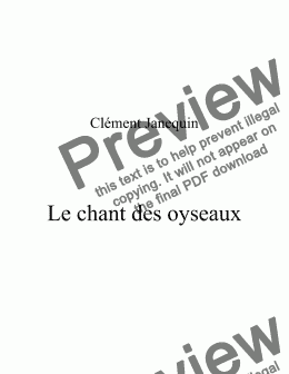 page one of Le chant des oyseaux