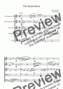 page one of The Starlit Hour - Brass Quintet