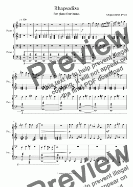page one of Rhapsodize