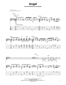page one of Angel (Guitar Tab (Single Guitar))