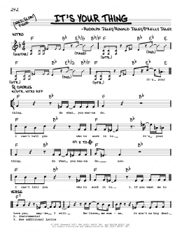 page one of It's Your Thing (Real Book – Melody & Chords)