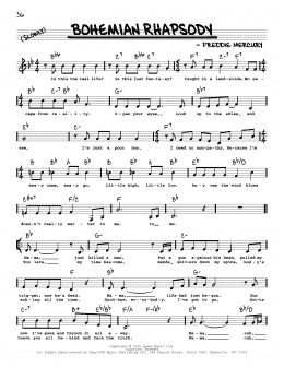 page one of Bohemian Rhapsody (Real Book – Melody, Lyrics & Chords)