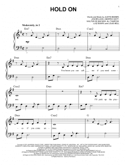 page one of Hold On (Easy Piano)