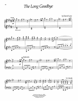 page one of The Long Goodbye (Piano Solo)