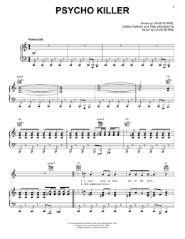 page one of Psycho Killer (Piano, Vocal & Guitar Chords (Right-Hand Melody))