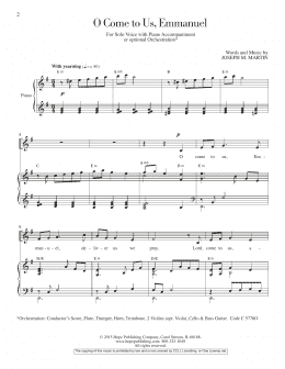 page one of O Come To Us, Emmanuel (Piano & Vocal)