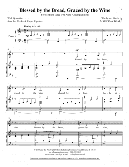 page one of Blessed By The Bread, Graced By The Wine (Piano & Vocal)