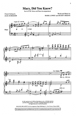 page one of Mary, Did You Know? (arr. Jack Schrader) (Choir)