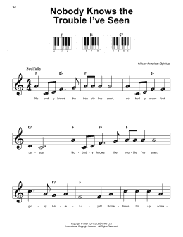 page one of Nobody Knows The Trouble I've Seen (Super Easy Piano)