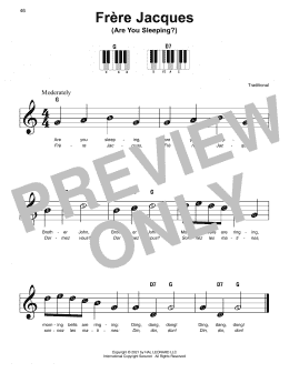 page one of Frere Jacques (Are You Sleeping?) (Super Easy Piano)