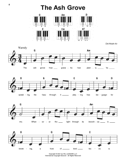 page one of The Ash Grove (Super Easy Piano)