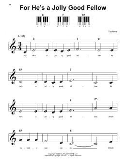 page one of For He's A Jolly Good Fellow (Super Easy Piano)