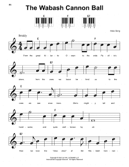 page one of The Wabash Cannon Ball (Super Easy Piano)