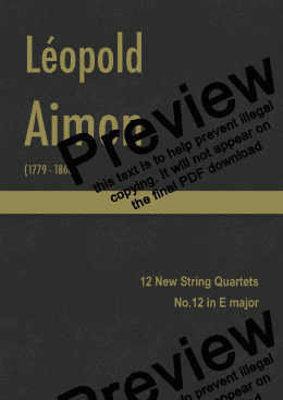 page one of Aimon - 12 New String Quartets, No.12 in E major