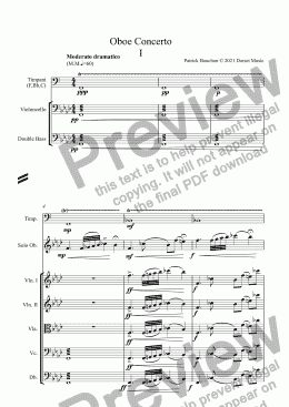 page one of Oboe Concerto !st Movement