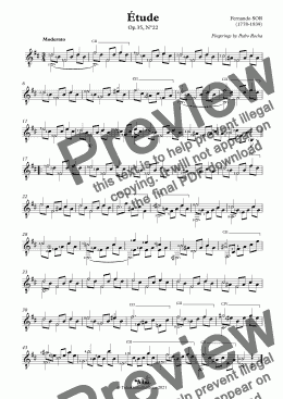 page one of SOR, Fernando - Étude Op.35, N°22 (NOTATION)