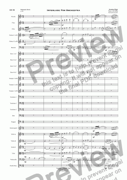 page one of Interlude For Orchestra