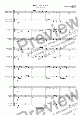 page one of Nautical Airs - Flexible Brass Sextet or Choir