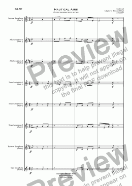 page one of Nautical Airs - Flexible Saxophone Sextet or Choir