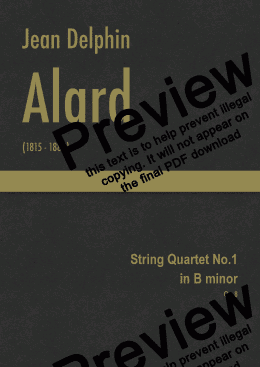 page one of Alard - String Quartet No.1 in B minor