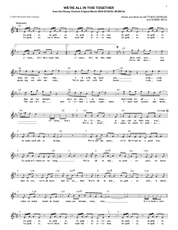 page one of We're All In This Together (from High School Musical) (Lead Sheet / Fake Book)