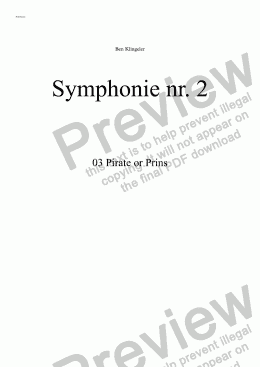 page one of Symphonie nr. 2 03 Pirate or Prins