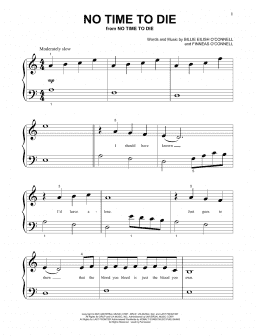 page one of No Time To Die (Beginning Piano Solo)