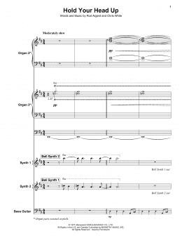 page one of Hold Your Head Up (Keyboard Transcription)
