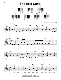 page one of The Erie Canal (Super Easy Piano)